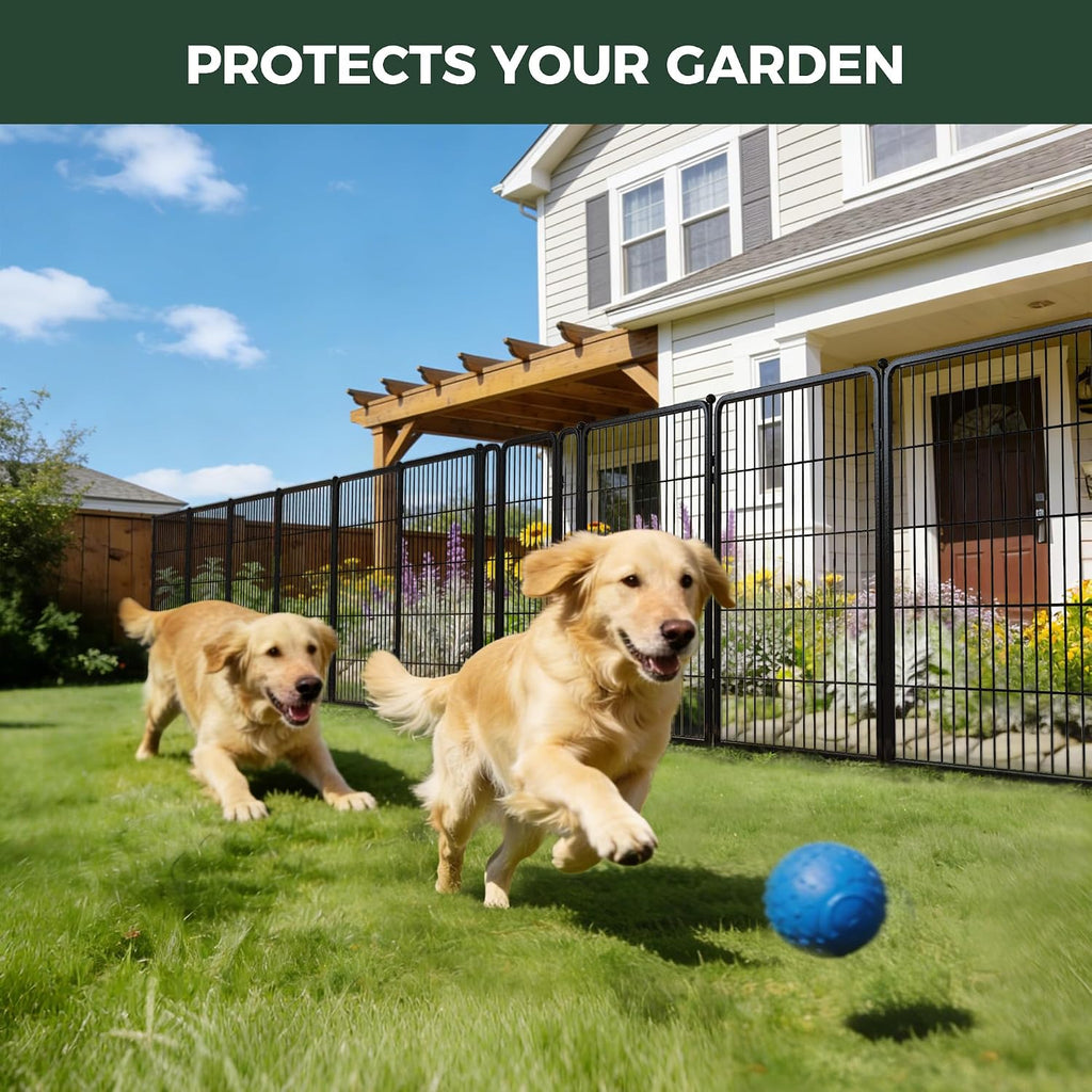 Garden Fence Outdoor for the Yard - 40in(H) x 18.2ft(L) Heavy Duty Metal Animal Barrier for Dog, No Dig Decorative