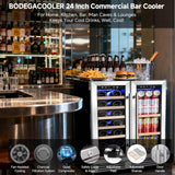 24 Inch Wine and Beverage Refrigerator, Dual Zone Wine and Bar Beverage Cooler