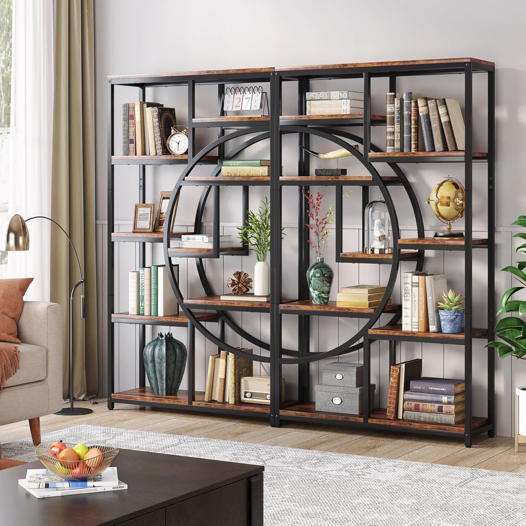 Bookshelf, Industrial 5 Tier Etagere Bookcase
