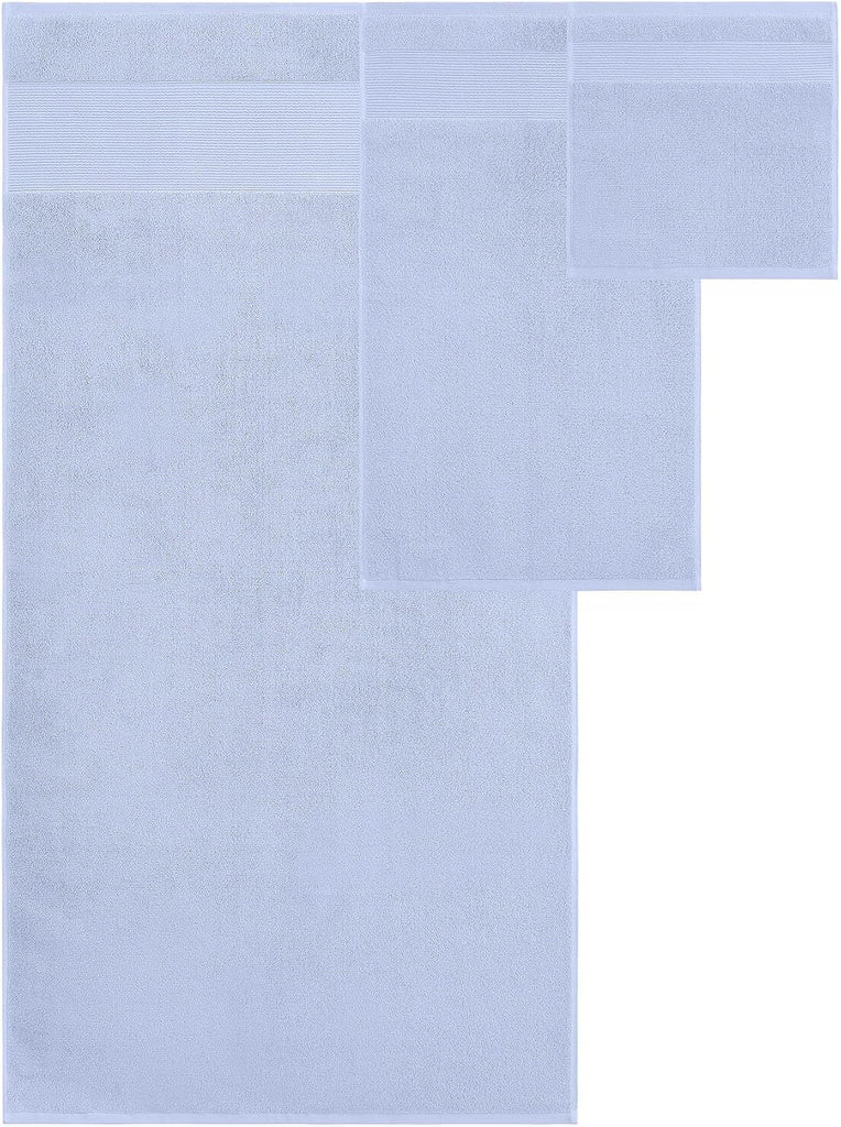 Air Cloud 6-Piece Towel Set - 100% Zero-Twist Cotton, 500 GSM, Quick Dry & Plush, Blue