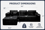 Homguava Modular Sectional Couches for Living Room,105" Cloud Couch with L-Shape Chaise,Comfy Sofa Living Room Couch