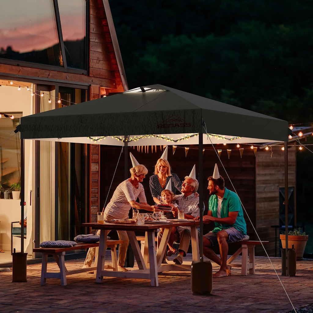 10x10 Pop Up Canopy with Sidewalls, Easy Up Canopy Tent, Heavy Duty Tents for Parties, One Person Set Up Event Tent