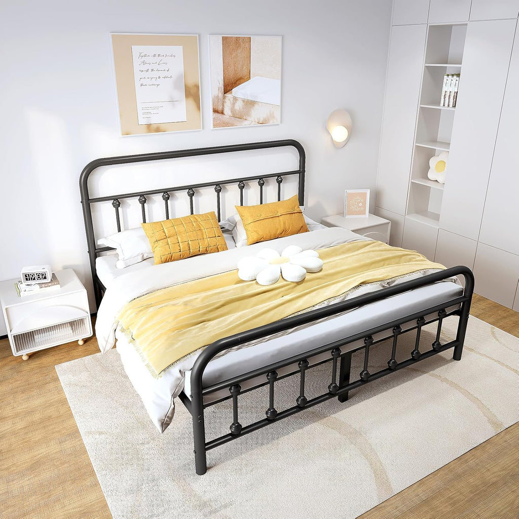 Metal Bed Frame,Full Bed Frame with Headboard,Structurally Stable