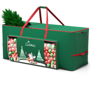 Christmas Tree Storage Bag- Fit for 9ft Artificial Trees, 600D Oxford Christmas Tree Bag with Transparent Pouch &