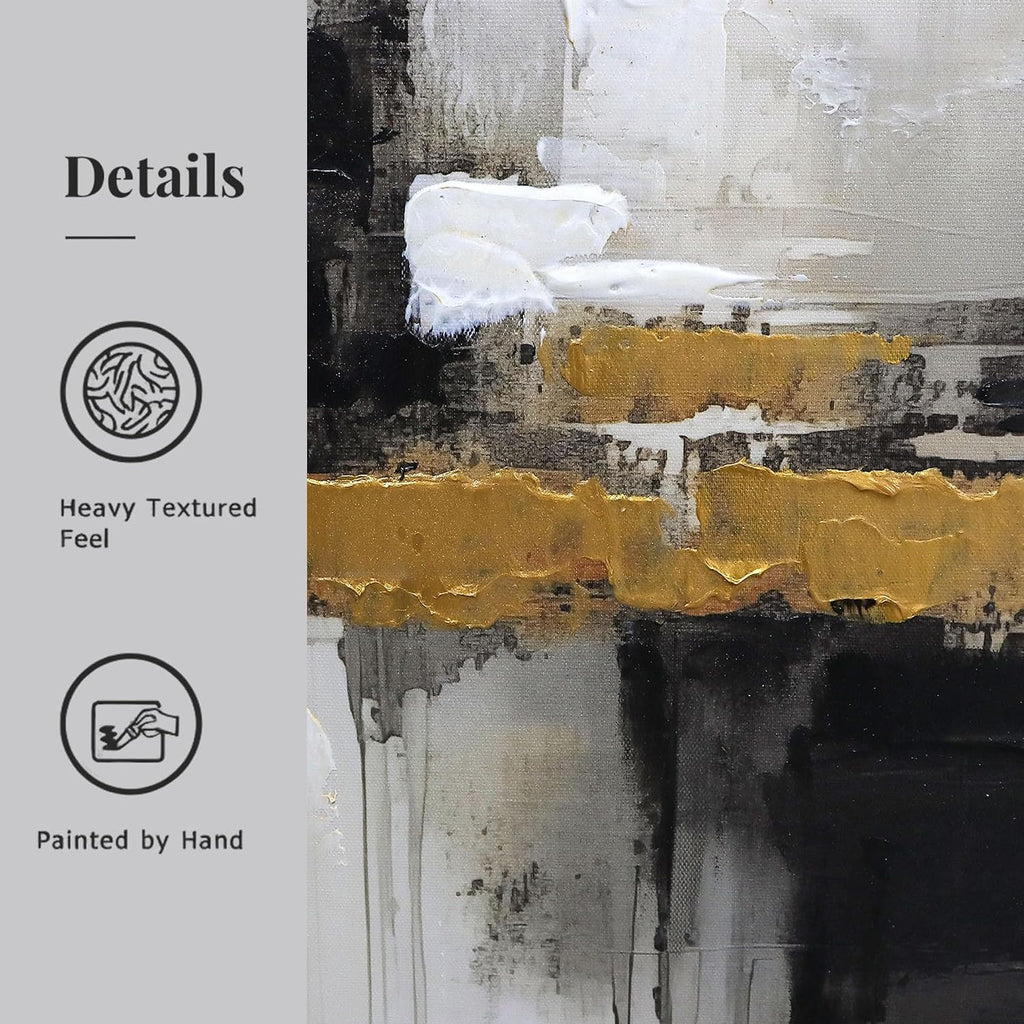 Neutral Abstract Wall Decor Mid Century Modern Framed Wall Art, Black and Brown Grunge Wabi Sabi Art Print Canvas Set