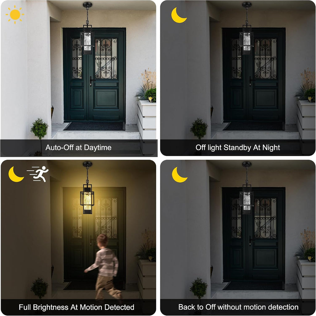 Motion Sensor 15" Outdoor Pendant Light Exterior Hanging Lantern