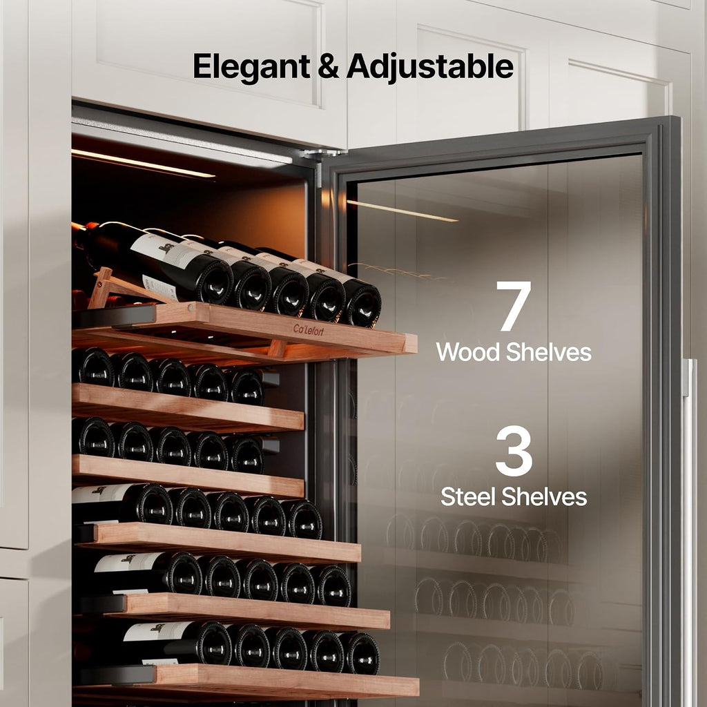 24 Inch Wine & Beverage Refrigerator - 185 Can + 77 Bottle Dual Zone 34-65°F Cooler