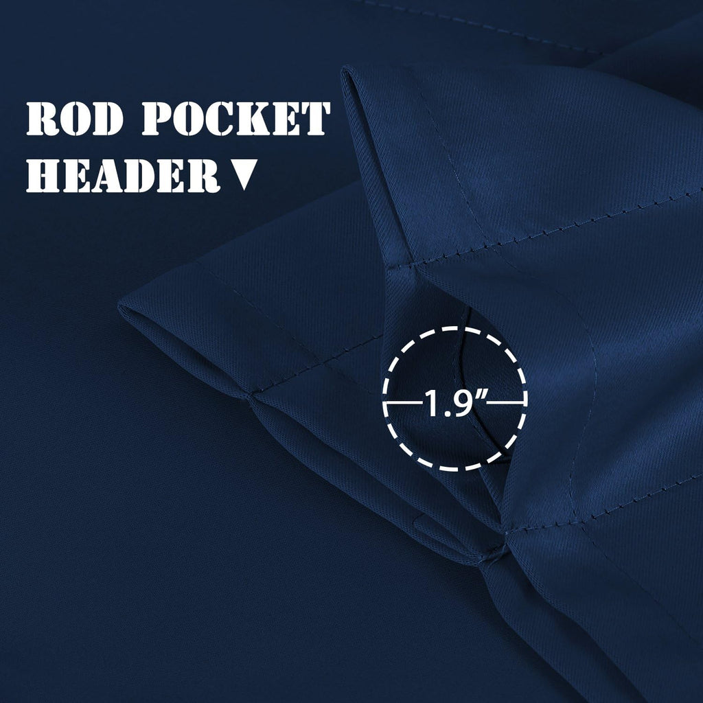 Blackout Valances for Windows,Navy Blue Short Window Valance Curtains Privacy Decorative Rod Pocket Kitchen Valances