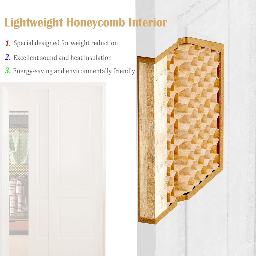 Sliding Closet Doors, 96" x 80" (Double 48") Bypass Closet Door, 2-Panel Interior Sliding Door with 