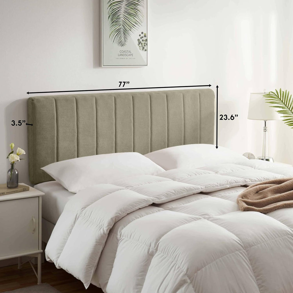 Upholstered King Headboard - Easy Assemble Channel Stitched Headboard King Bed