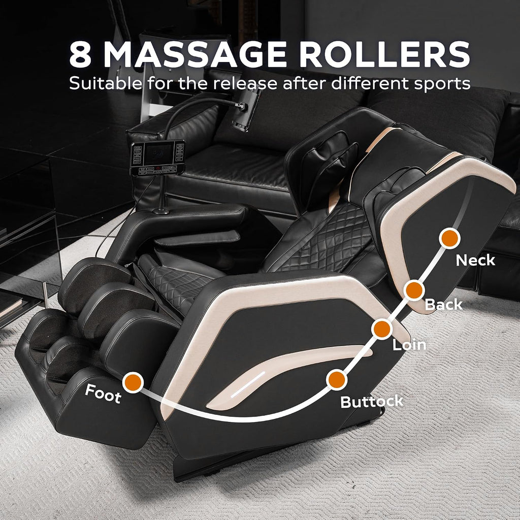 Massage Chair Recliner with Zero Gravity, Full Body Air Pressure, Foot and Calf Compression, Heated Waist and Legs