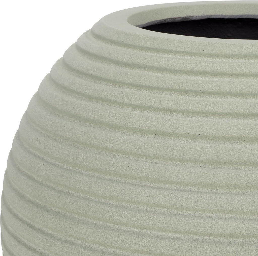 Outdoor Patio Furniture Collection - Mora Sage Ficonstone Planter Pot, Fully Assembled Decorative Outdoor Planter