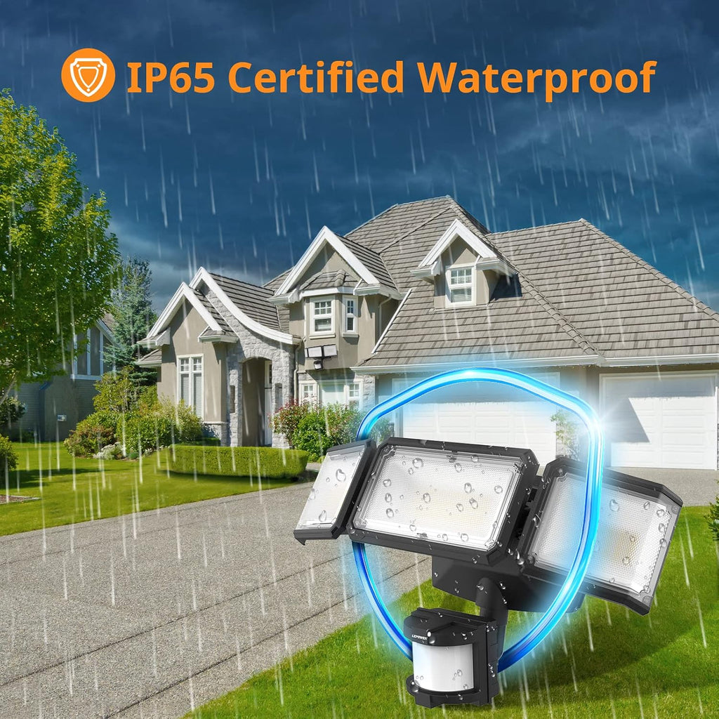1500LM Battery Powered Outdoor LED Flood Light with Motion Sensor | IP65 Waterproof, Wireless Battery Operated