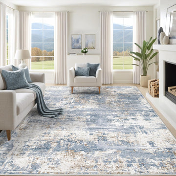 Area Rugs for Living Room, Washable Modern Abstract Large Area Rug Neutral Soft Non Slip Kids Rug Stain