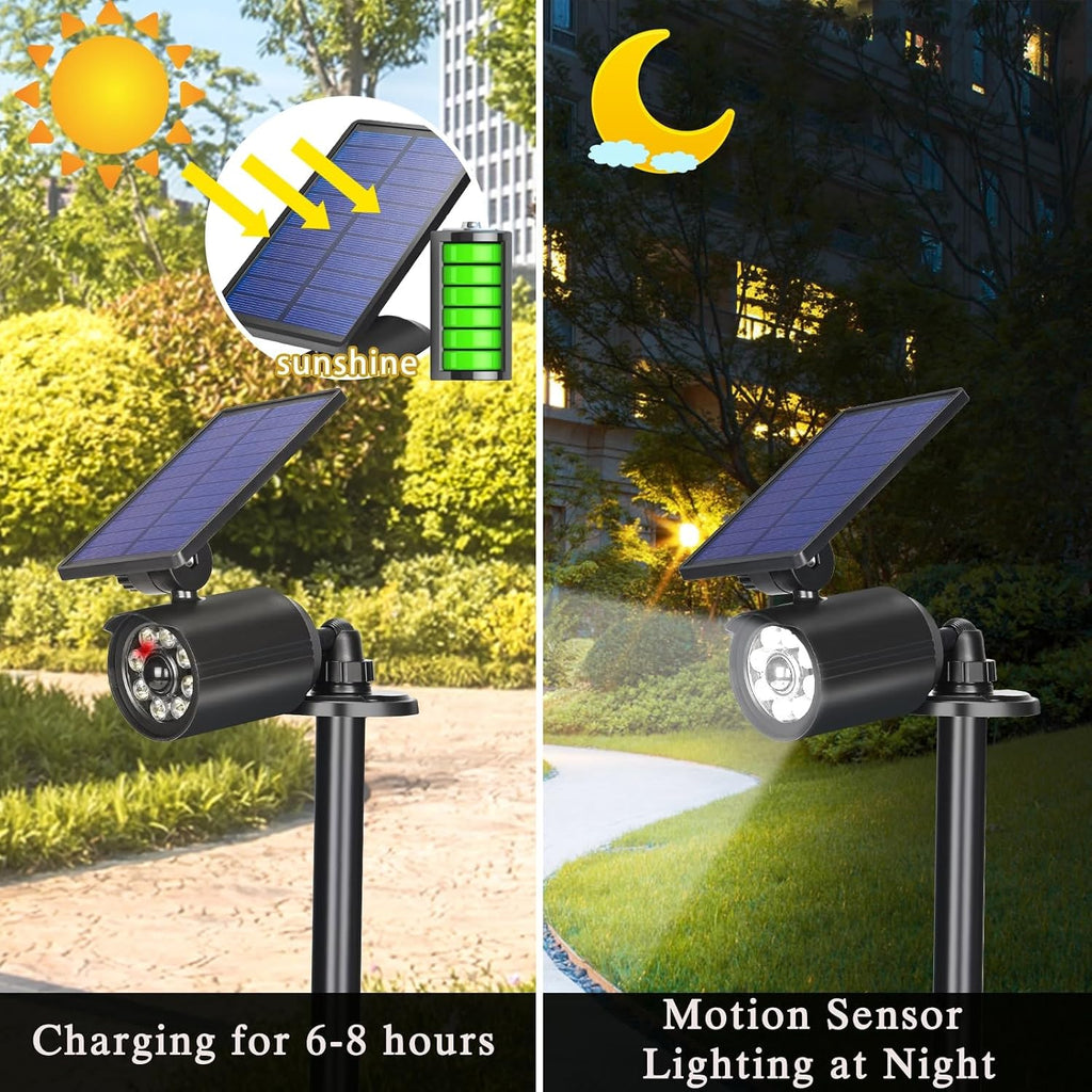 Solar Lights Outdoor Motion Sensor IP67 Waterproof 360° Rotatable Solar Powered Flood Lights for Barns Garden