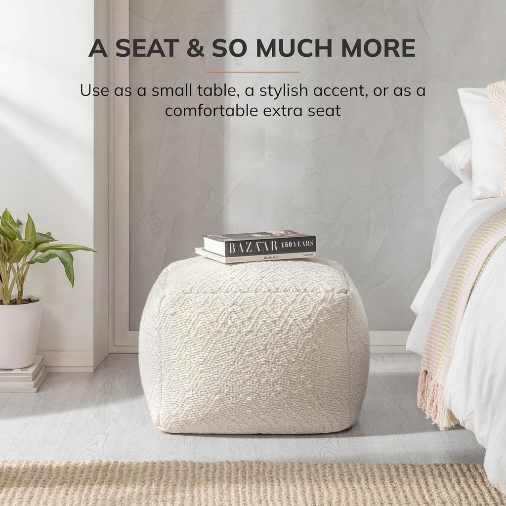 Pouf Ottoman Foot Rest, Ottoman Pouf, Comfortable Foot Stool, Decorative Floor Seating Decor, Bedroom & Home Décor