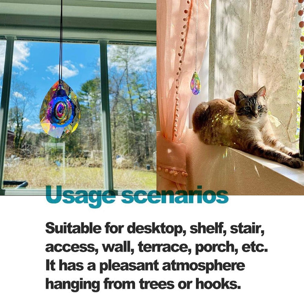 89mm/3.5in Hanging Chandelier Crystals Prism for Window Suncatchers Rainbow - Glass Prisms Hanging Window Crystals