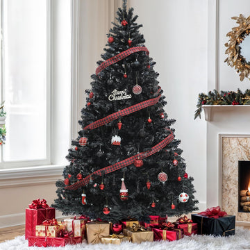 6ft Black Halloween Artificial Christmas Tree with 818 Branch Tips