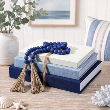 4 Pcs Linen Covered Decorative Books Coastal Home Decor for Coffee Table Aesthetic Blue Book Storage Boxes with