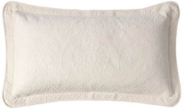 Charleston King Charles Modern Farmhouse Floral Matelasse Decorative Pillowcase, 100% Cotton Breathable Bedding, King