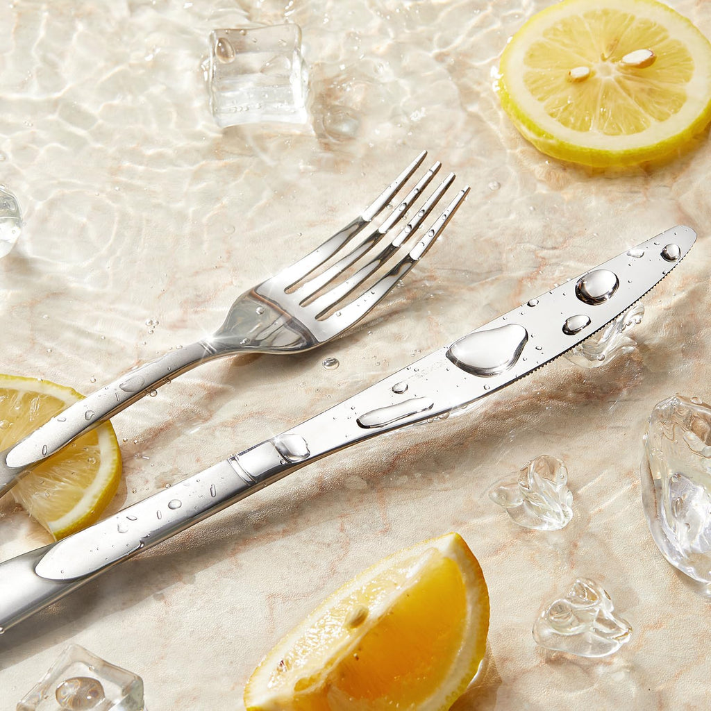 Silverware Set, 60-Piece Flatware Set for 12, 18/10 Stainless Steel Cutlery Set with Bead Edge, Utensil