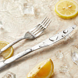 Silverware Set, 65-Piece Flatware Set for 12, 18/10 Stainless Steel Cutlery Set with Bead Edge, Utensil