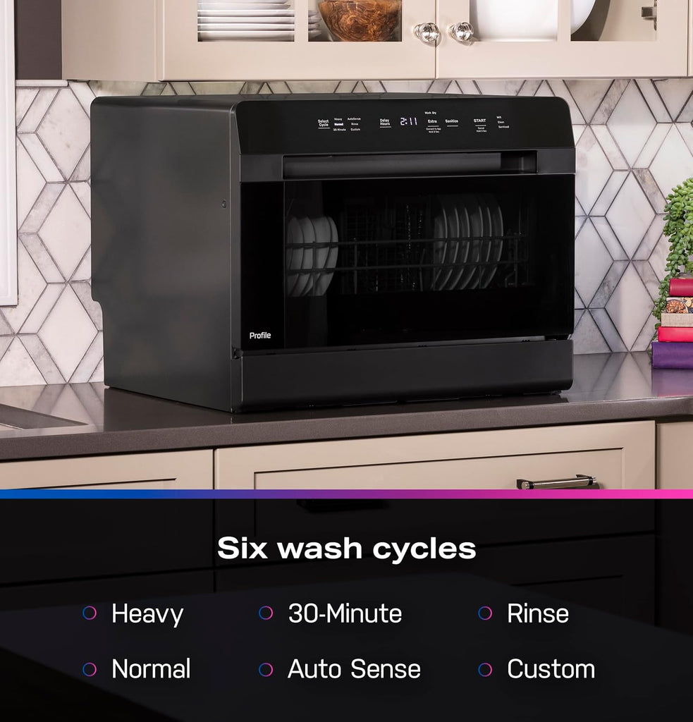 Countertop Dishwasher, 6 place settings, 6 wash cycles, WiFi Connected, with Built-In Capabilities