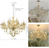 Luxury K9 Crystal Chandelier 15 Light, Modern Cognac Crystal Ceiling Chandelier Lighting Fixture Candle Style E12 Base for Dinning Living Room Bedroom Hallway (15 Lights) A110-B09BM3MP2D