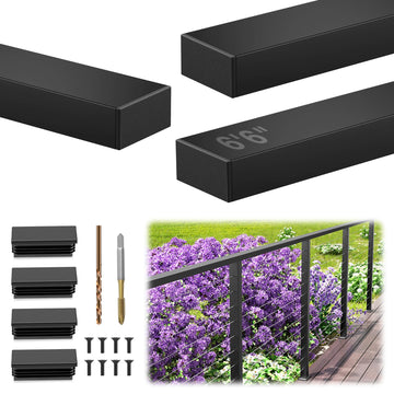 6'6" Stainless Steel Black Handrail for Deck Cable Railing System
