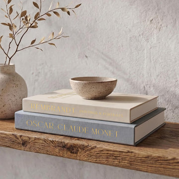 Beautiful Decorative Books - Set of 2 Linen Boxes Enhance Your Coffee Table, Bookshelf or Mantel Decor - Stylish