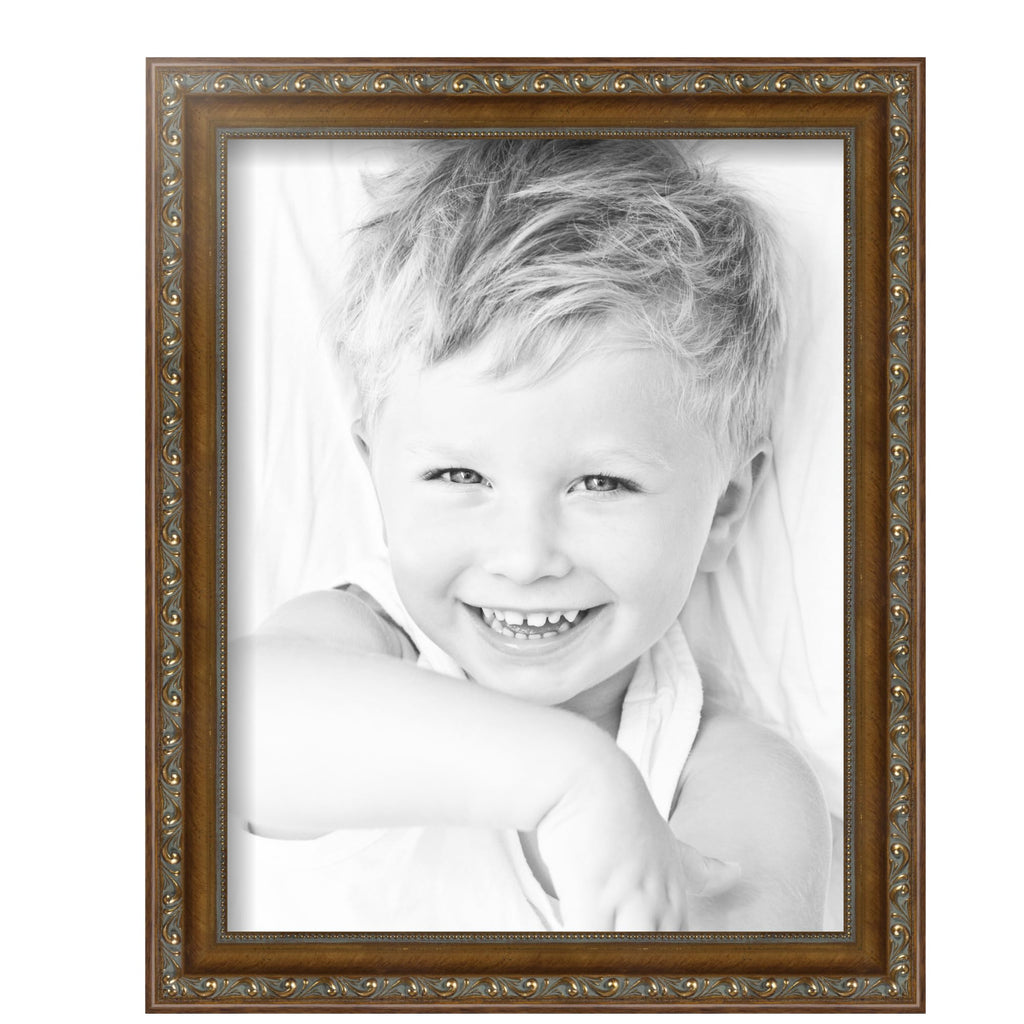 11x14 Inch Gold Picture Frame, This 1.2500 Inch Custom Poster Frame is Dark Gold - Comes with Glass and Corrugated