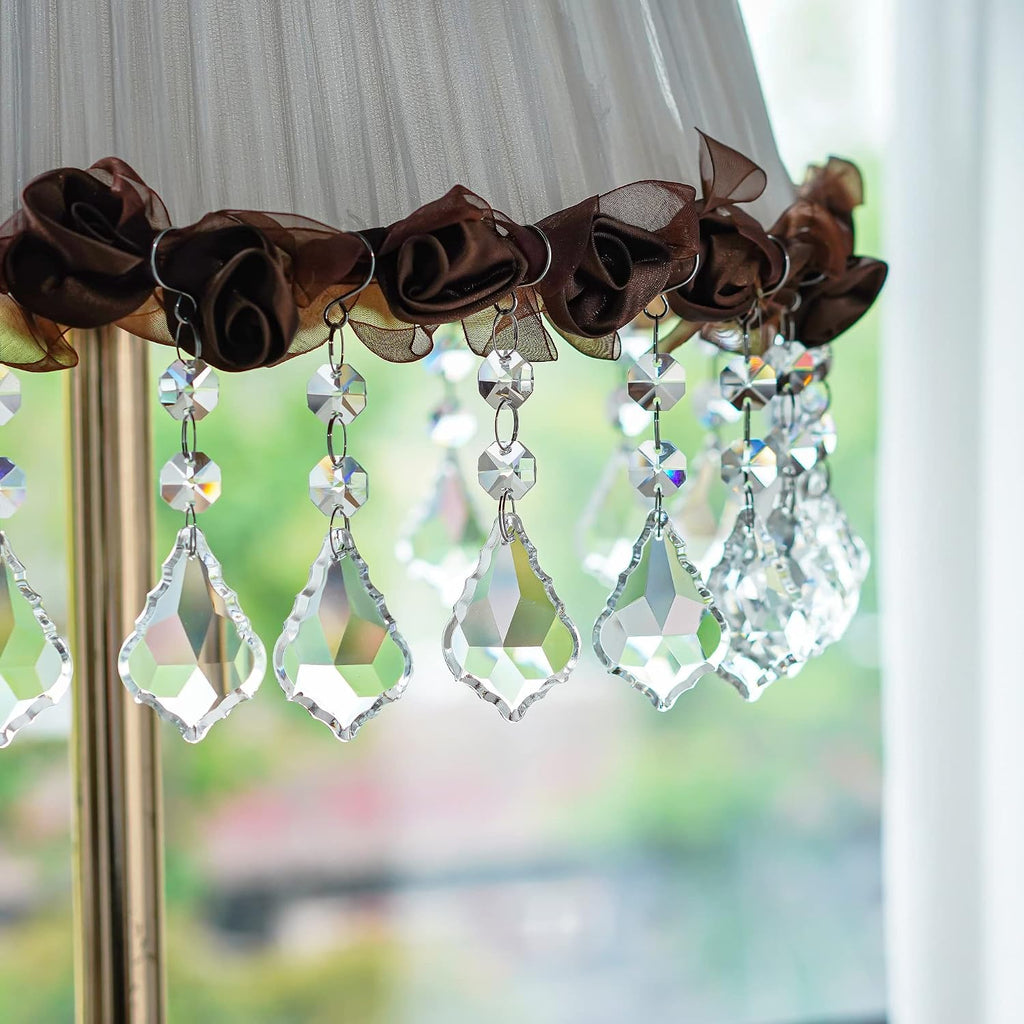 20pcs Crystal Chandelier Prism Pendant, 50mm Suncatchers Hanging Crystals - Clear Maple Leaf Crystal Sun Catcher