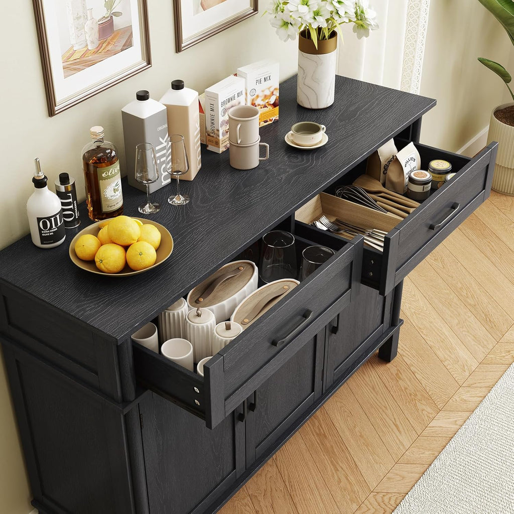 48 Inches Buffet Cabinet with Storage, Farmhouse Sideboard Buffet w/2 Drawers and 3 Doors
