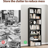 82" Tall Bookshelf, 7-Tier Open Shelves Bookcase, Freestanding Display Storage Shelves