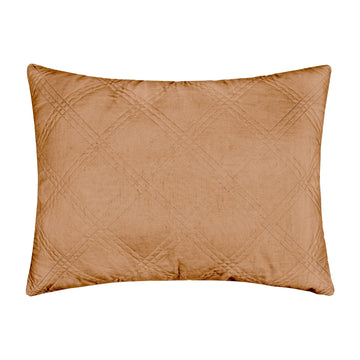 100% French Flax Linen Front/100% Cotton Back - Standard Quilted Sham - French Flax Washed Linen - Sanstone - Sham