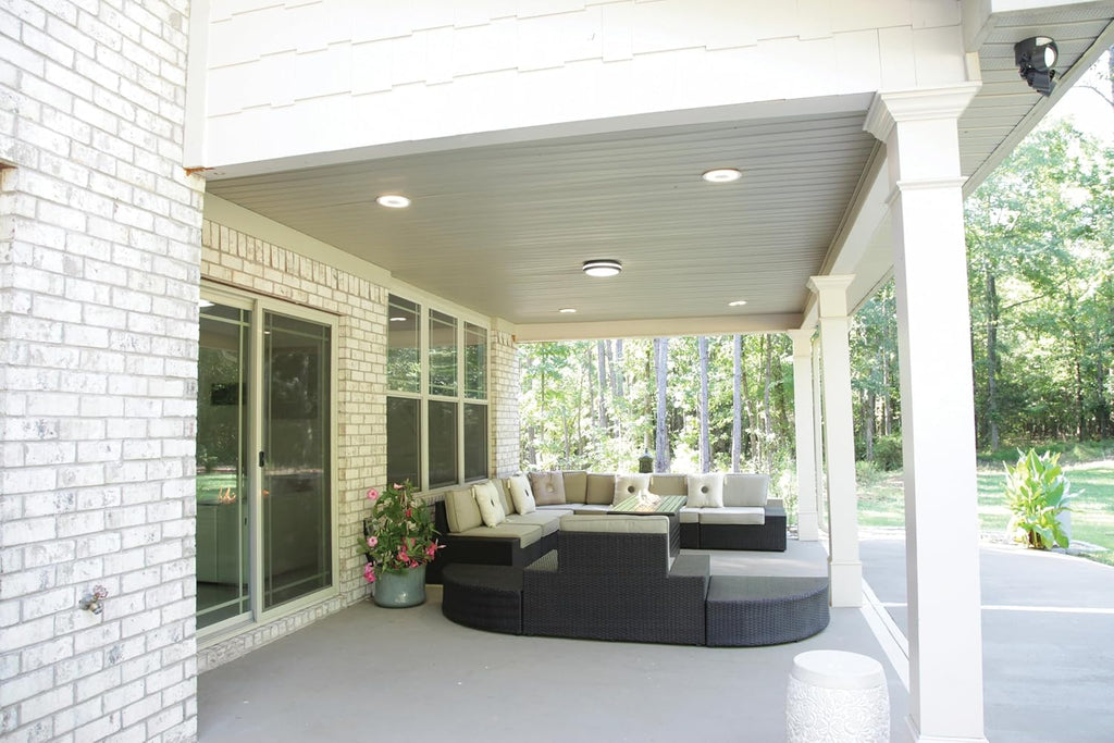 Outdoor Flush Mount LED Ceiling Light, Exterior Ceiling Lighting Fixture, 4000K Cool White Light