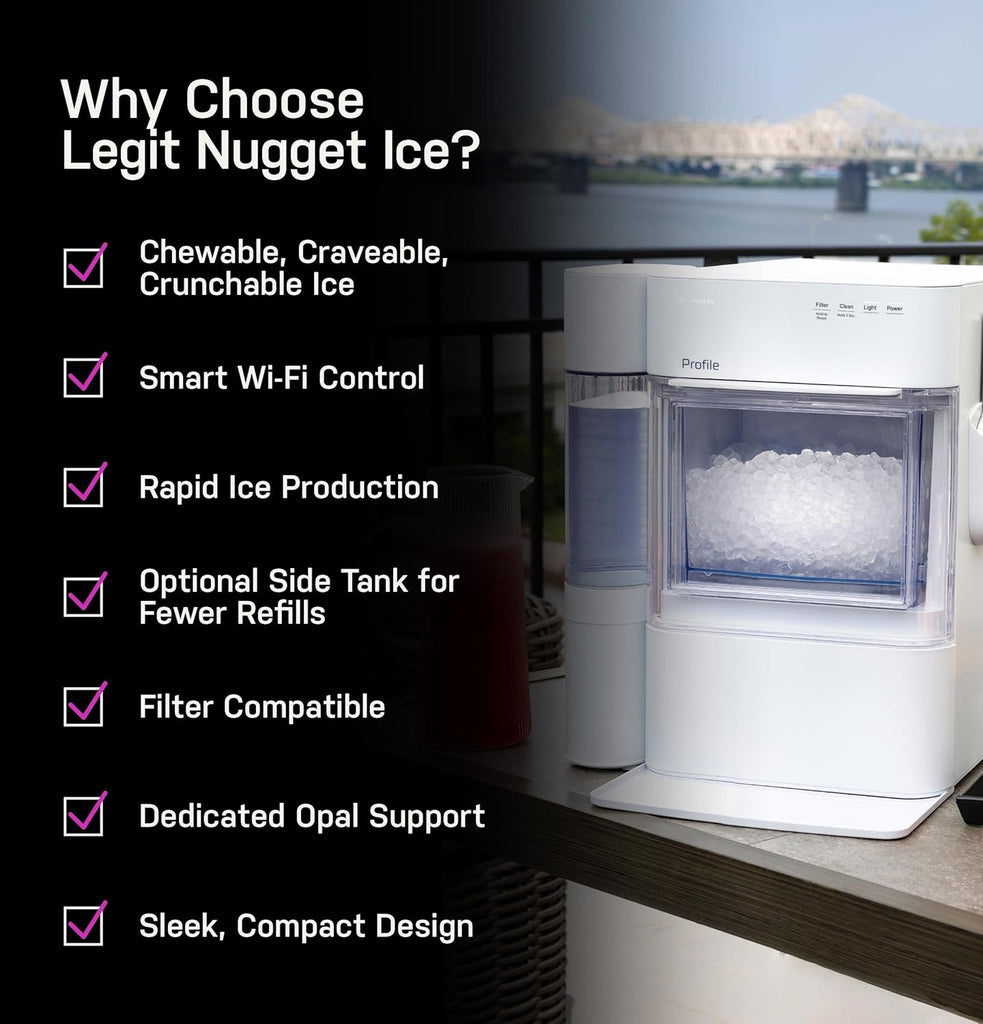 2.0 Ultra Nugget Ice Maker with .75 Gallon Side Tank and Scale Inhibiting Filter, Scoop Included, 38 lbs in 24 Hours