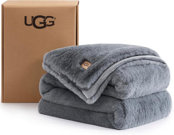 Euphoria Faux Fur Throw Blanket, Oversized Soft Throw, Luxury Room Decor, Giftable Fuzzy Blankets, Machine Washable