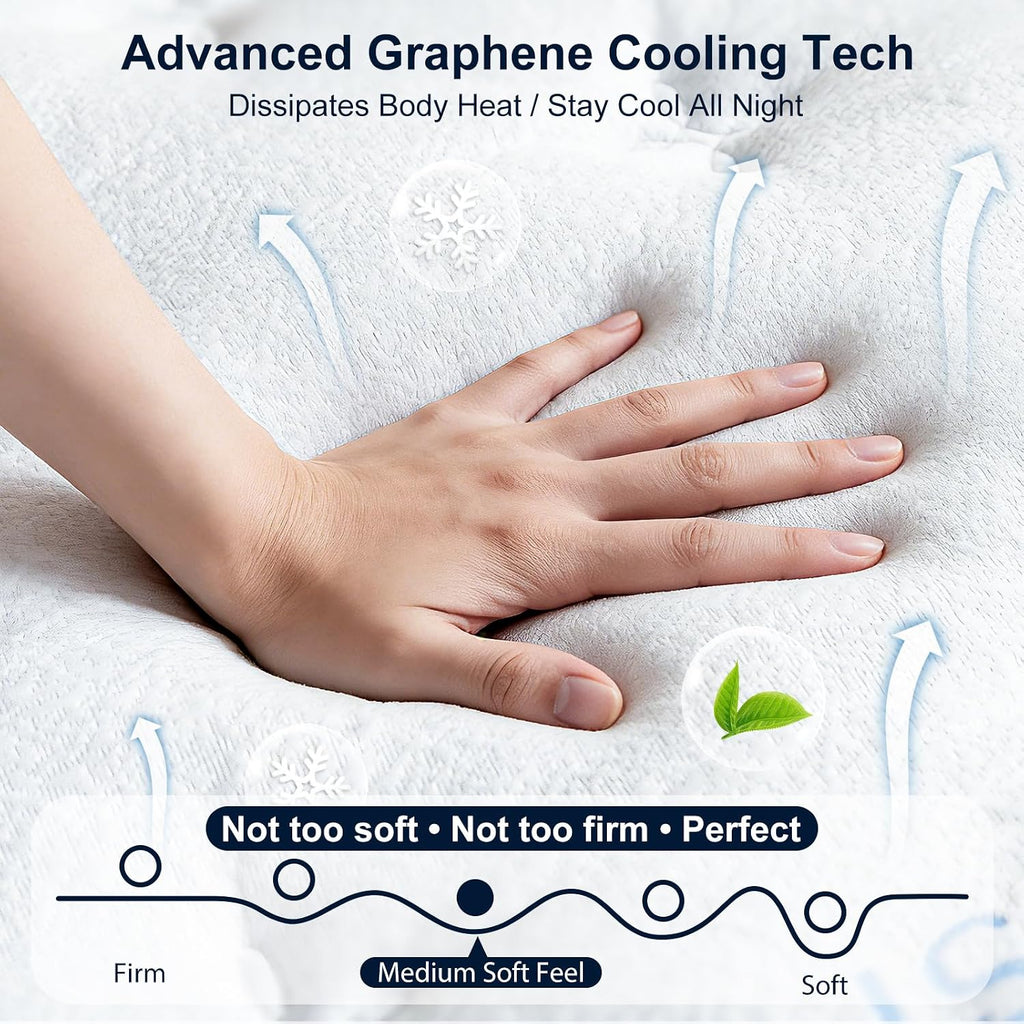 14 Inch King Mattress, Upgraded 7-Zone Support Hybrid King Mattress In A Box with Cooling Gel Memory Foam & Pocket