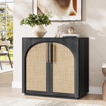 Sideboard Buffet Cabinet with Fluted Doors, 31.5'' W Credenza