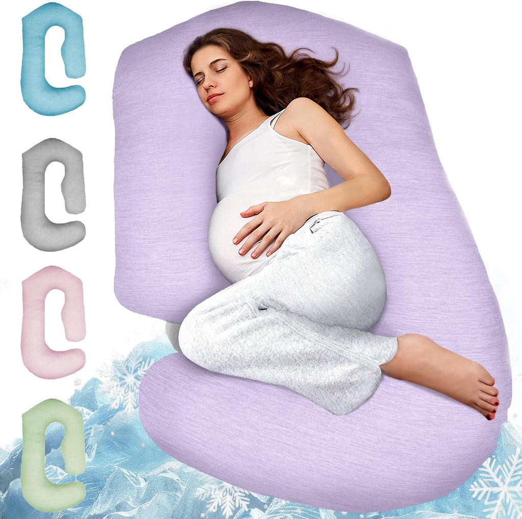 Pregnancy Pillows for Sleeping - 57-Inch Maternity Pillow for Pregnant Women with Removable Washable Cover - Support