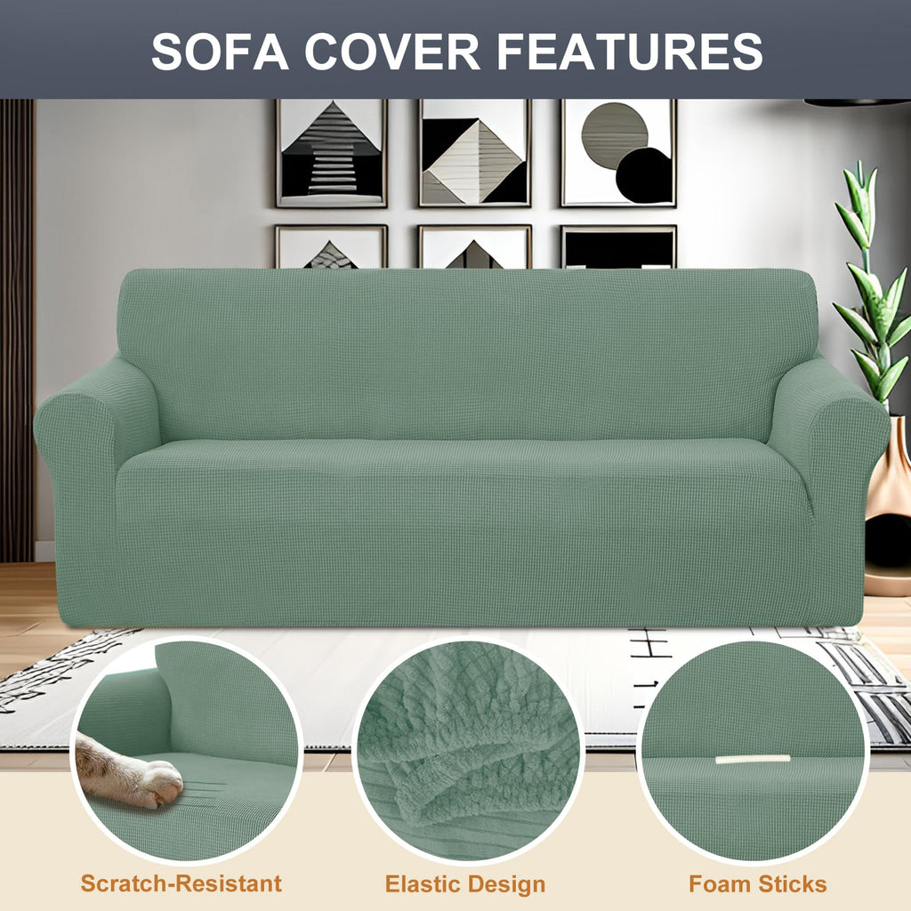 Stretch loveseat Covers Washable Sofa Slipcover, Olive Green
