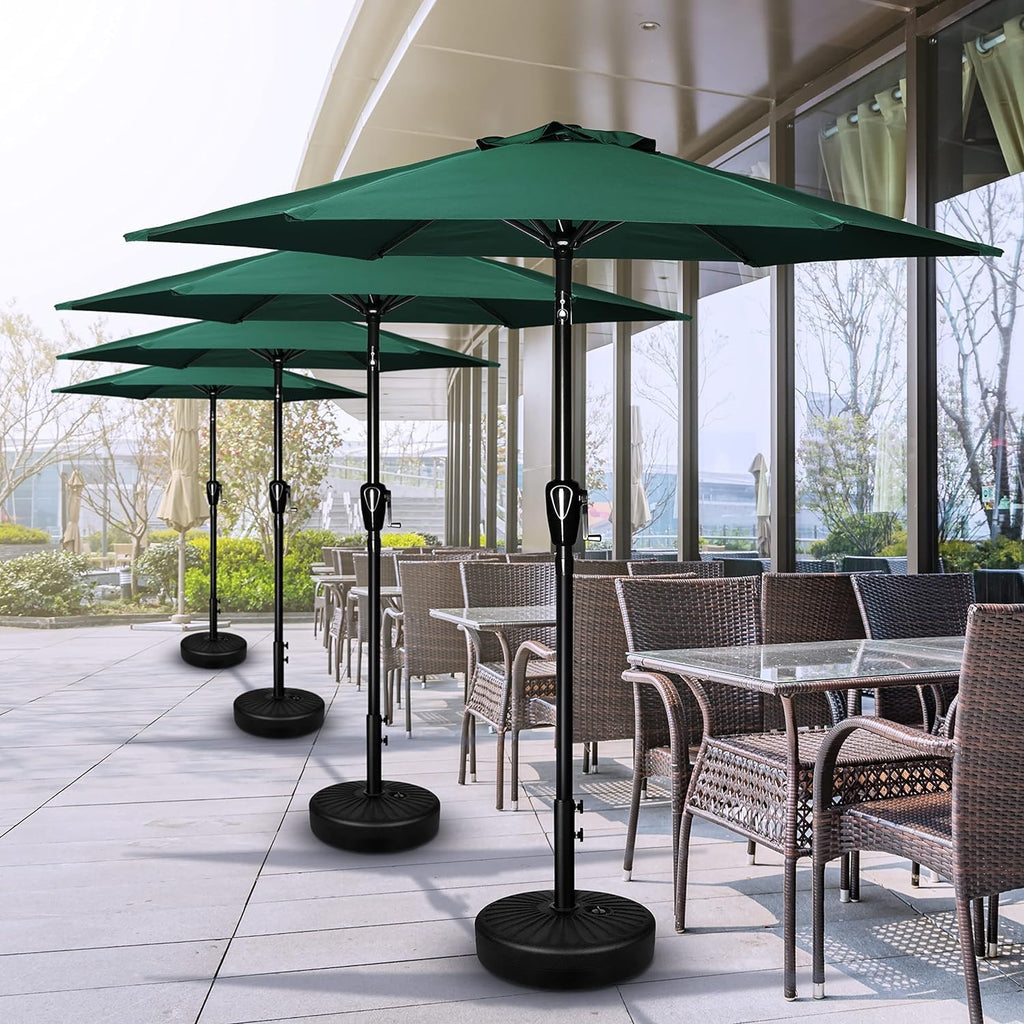 9' Patio Umbrella Outdoor Table Market Yard Umbrella with Push Button Tilt/Crank - Green