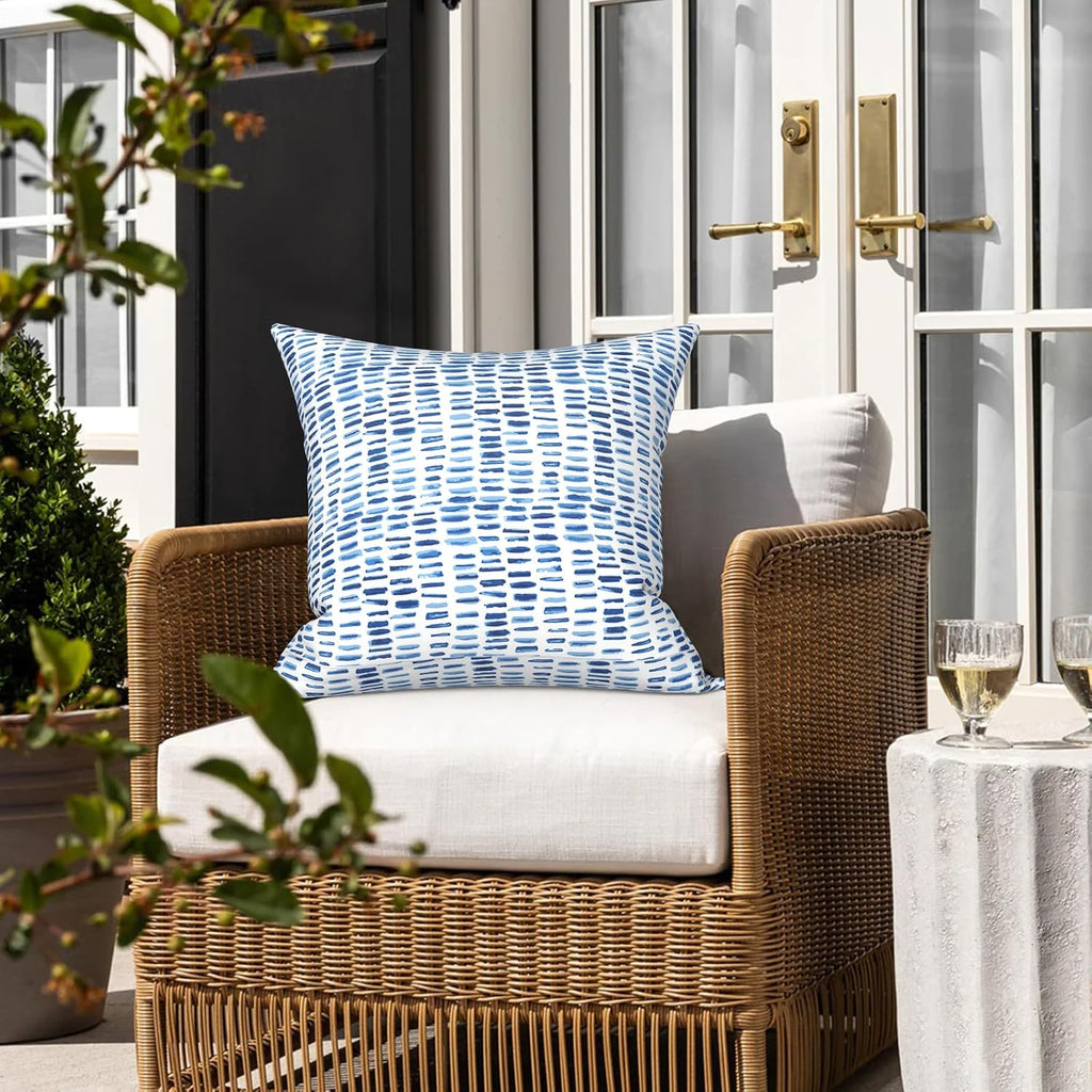 Outdoor/Indoor Throw Pillows, Decorative Throw Pillows with Inserts, 18"x18" Square Pillows, Pebble Blue)