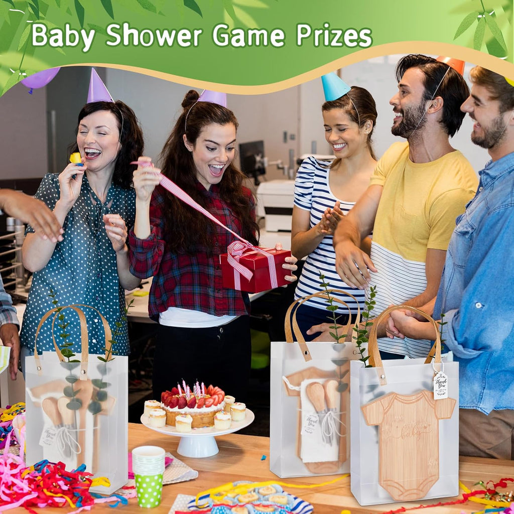 Baby Shower Prizes for Game Winners Bodysuit Shaped Cheese Board Gift with Spoons Butter Spreaders Gift Bags Kitchen
