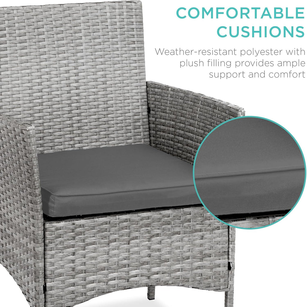 Best Choice Products 3-Piece Outdoor Wicker Conversation Bistro Set