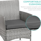 Best Choice Products 3-Piece Outdoor Wicker Conversation Bistro Set
