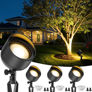 Low Voltage Landscape LED Flood Light, 12V Wide-Angle Outdoor Uplight for Bushes, Tree Canopy, Flagpole and Exterior