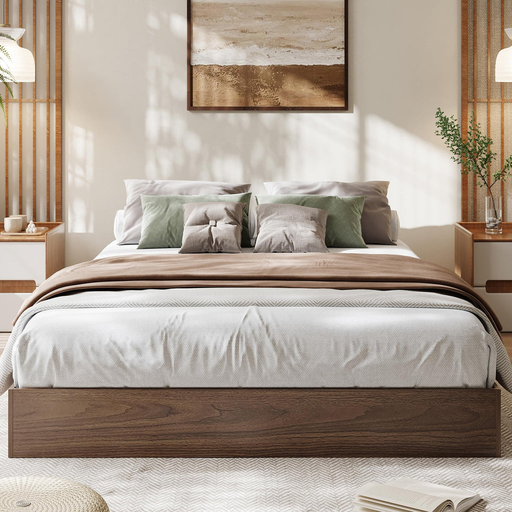Wood Platform Bed Frame, Full Bed Frame Without Headboard