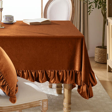 Gold Velvet Tablecloth 60 x 120 Inch for Wedding Parties
